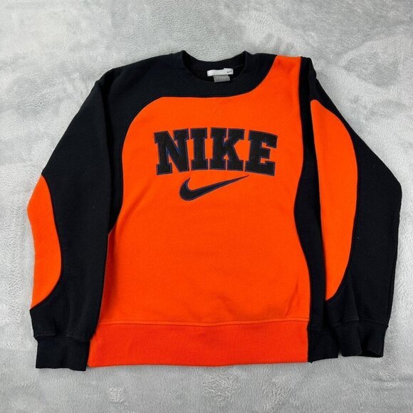 Nike Rework Sweater Orange and Black Men's Medium - Picture 1 of 9